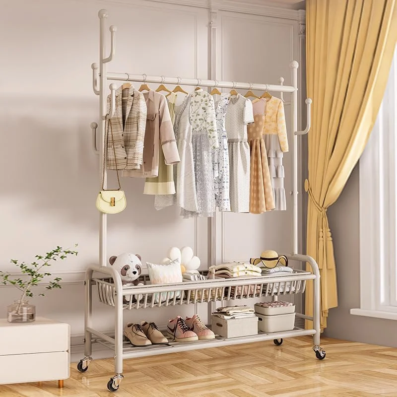 رگال لباس ایستاده 120 سانتی متری Aiwanto با قفسه، رگال لباس فلزی مستقل، رگال لباس دو ردیفه، قفسه ذخیره سازی 2 طبقه پایینی با چرخ برای سازمان دهنده لباس اتاق خواب (سفید) رگال لباس ایستاده 120 سانتی متری Aiwanto با قفسه، رگال لباس فلزی مستقل، رگال لباس دو ردیفه، قفسه ذخیره سازی 2 طبقه پایینی با چرخ برای سازمان دهنده لباس اتاق خواب (سفید)