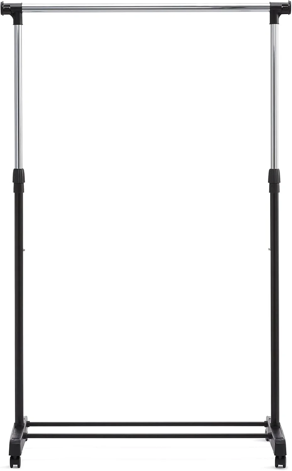ریل لباس چرخ دار آمازون بیسیکس، کروم، 91.5-145 سانتی متر x 42 سانتی متر x 134-161 سانتی متر