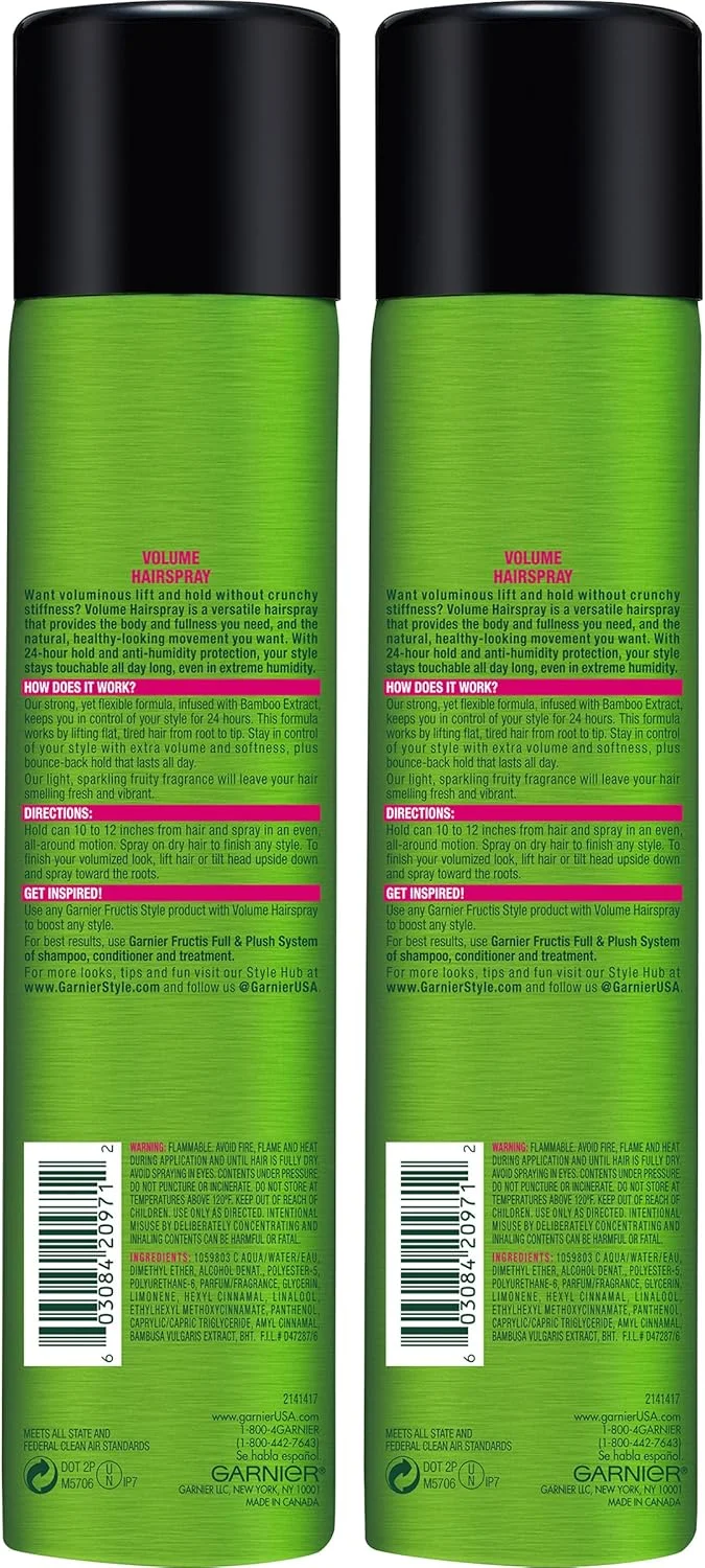 اسپری مو حجم دهنده و ضد رطوبت Garnier Fructis Style، 245 میلی لیتر (بسته 2 عددی) اسپری مو حجم دهنده و ضد رطوبت Garnier Fructis Style، 245 میلی لیتر (بسته 2 عددی)
