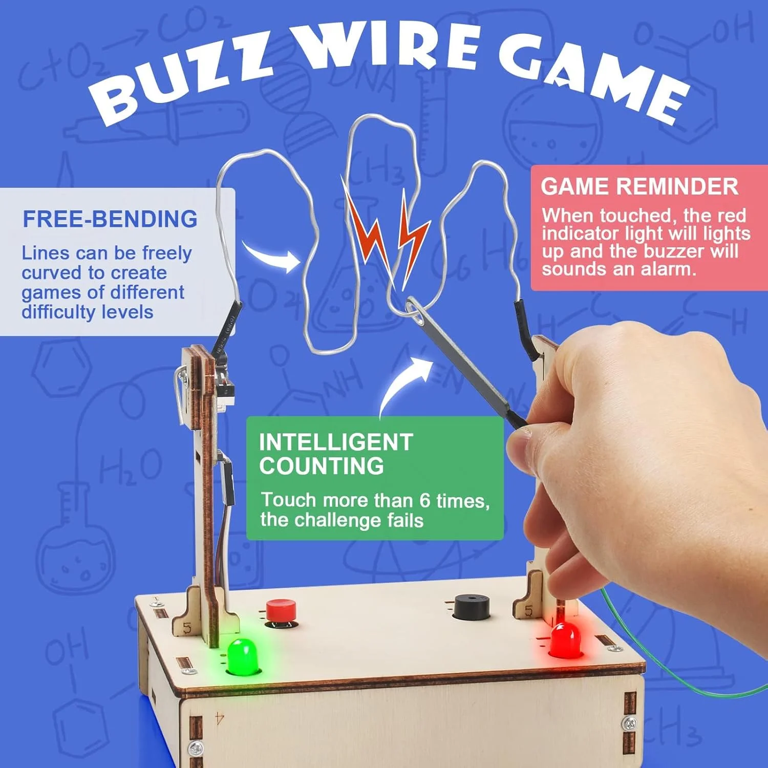 کیت های علوم STEM برای کودکان 8 تا 12 سال، کیت استارتر مهندسی رباتیک 4 در 1 با حسگرها، کیت های ساخت پازل سه بعدی چوبی، هدیه برای پسران و دختران 8 تا 12 ساله