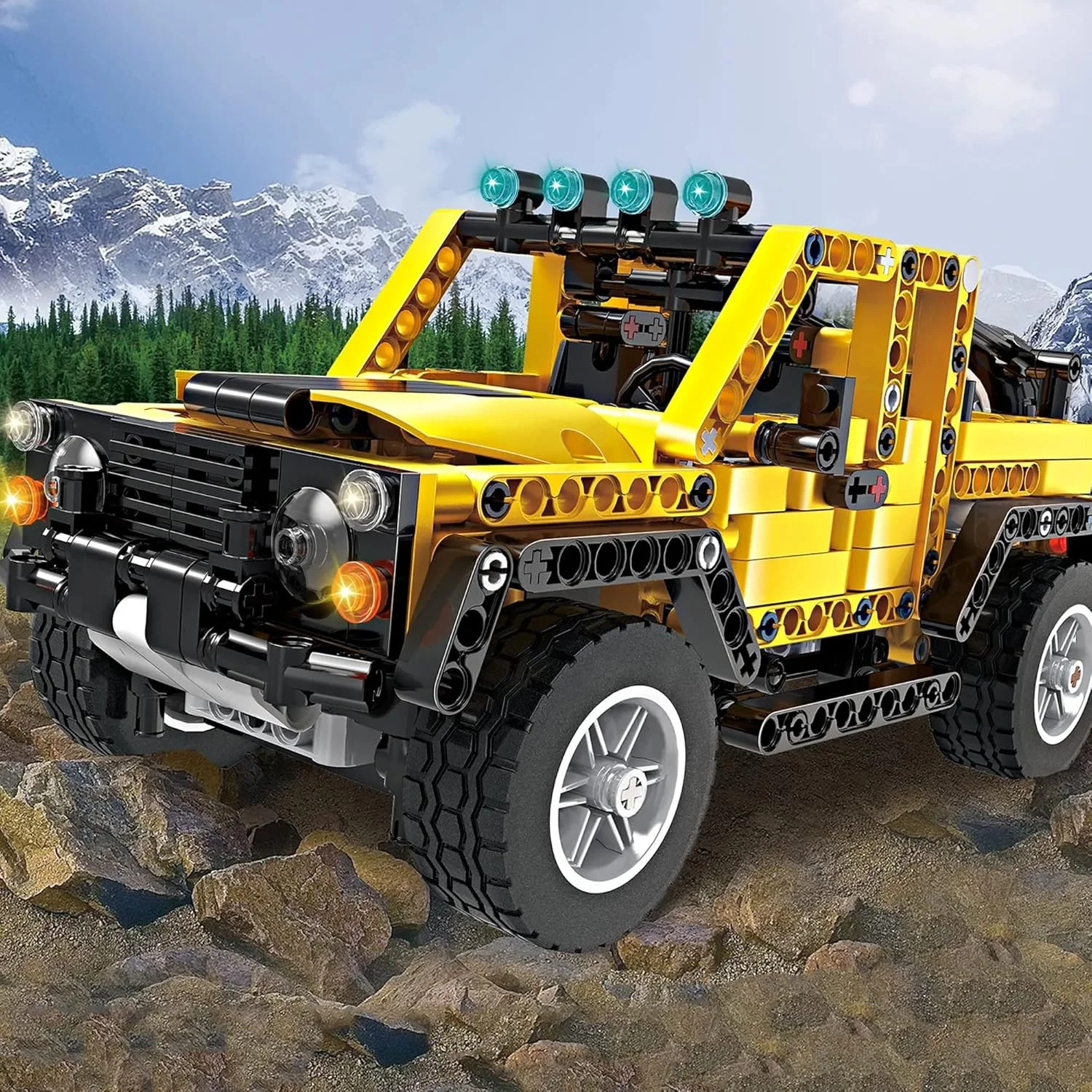 کیت اسباب بازی بلوک ساخت جیپ آفرود Tech-Strom مدل Swift 491 تکه ای برای کودکان | مدل ماشین آموزشی جذاب | ماشین اسباب بازی با عملکرد بالا (زرد، 5800) کیت اسباب بازی بلوک ساخت جیپ آفرود Tech-Strom مدل Swift 491 تکه ای برای کودکان | مدل ماشین آموزشی جذاب | ماشین اسباب بازی با عملکرد بالا (زرد، 5800)