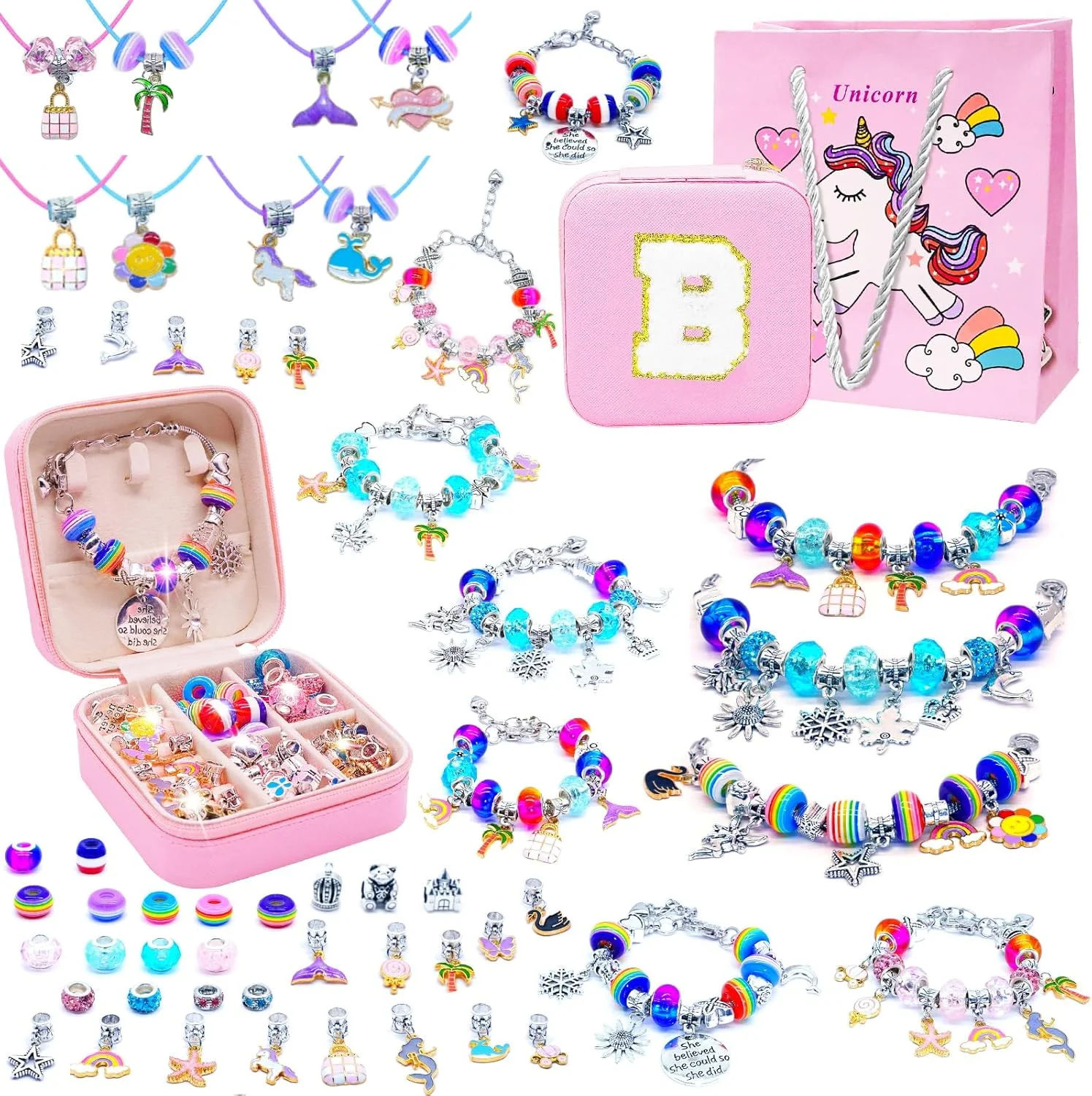 جعبه ساخت دستبند دخترانه SUREHOME - لوازم ساخت زیورآلات برای دختران نوجوان 6-8 ساله - وسایل هنری و کاردستی برای دختران 8-12 ساله - هدیه تولد شخصی سازی شده برای دختران 8-10 ساله - وسایل فانتزی جعبه ساخت دستبند دخترانه SUREHOME - لوازم ساخت زیورآلات برای دختران نوجوان 6-8 ساله - وسایل هنری و کاردستی برای دختران 8-12 ساله - هدیه تولد شخصی سازی شده برای دختران 8-10 ساله - وسایل فانتزی