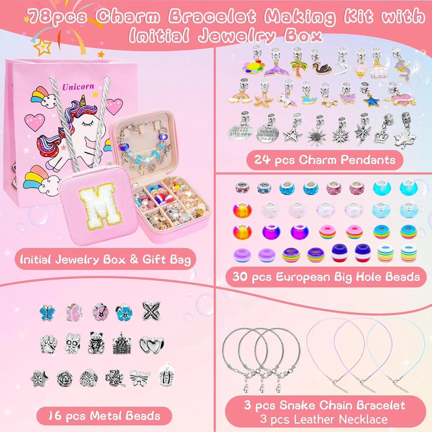 جعبه ساخت دستبند دخترانه SUREHOME - لوازم ساخت زیورآلات برای دختران نوجوان 6-8 ساله - وسایل هنری و کاردستی برای دختران 8-12 ساله - هدیه تولد شخصی سازی شده برای دختران 8-10 ساله - وسایل فانتزی جعبه ساخت دستبند دخترانه SUREHOME - لوازم ساخت زیورآلات برای دختران نوجوان 6-8 ساله - وسایل هنری و کاردستی برای دختران 8-12 ساله - هدیه تولد شخصی سازی شده برای دختران 8-10 ساله - وسایل فانتزی