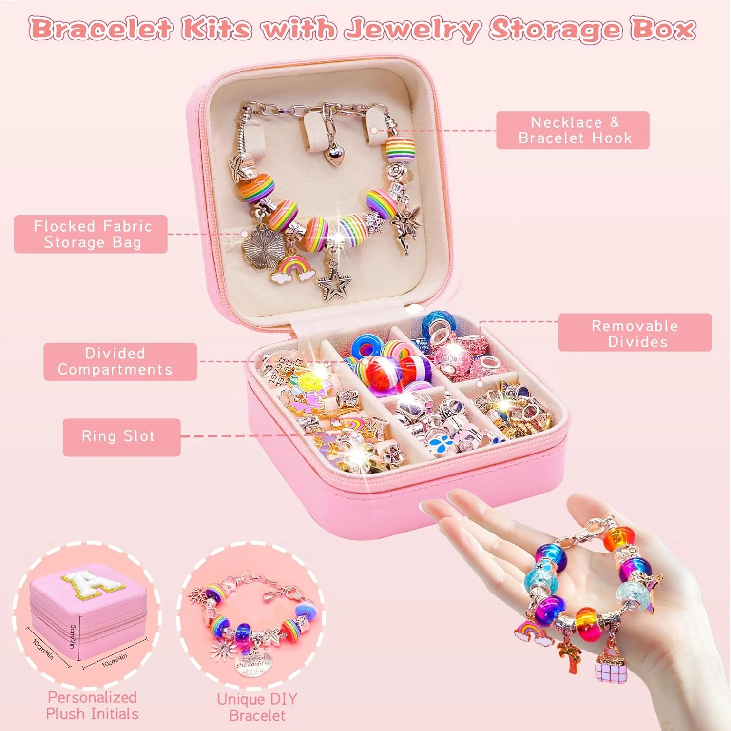 جعبه ساخت دستبند دخترانه SUREHOME - لوازم ساخت زیورآلات برای دختران نوجوان 6-8 ساله - وسایل هنری و کاردستی برای دختران 8-12 ساله - هدیه تولد شخصی سازی شده برای دختران 8-10 ساله - وسایل فانتزی جعبه ساخت دستبند دخترانه SUREHOME - لوازم ساخت زیورآلات برای دختران نوجوان 6-8 ساله - وسایل هنری و کاردستی برای دختران 8-12 ساله - هدیه تولد شخصی سازی شده برای دختران 8-10 ساله - وسایل فانتزی