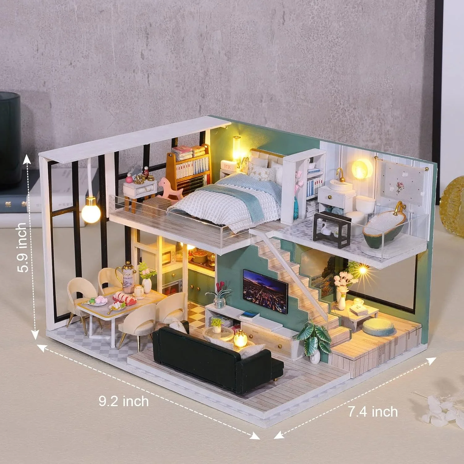 مجموعه خانه عروسکی مینیاتوری خودساز SYOSI، خانه عروسکی چوبی دست ساز مینی مقیاس 1:24 با موسیقی و مبلمان، هدیه صنایع دستی عالی برای تولد، روز مادر، کودکان، نوجوانان، بزرگسالان - مدل ویلا را مونتاژ کنید مجموعه خانه عروسکی مینیاتوری خودساز SYOSI، خانه عروسکی چوبی دست ساز مینی مقیاس 1:24 با موسیقی و مبلمان، هدیه صنایع دستی عالی برای تولد، روز مادر، کودکان، نوجوانان، بزرگسالان - مدل ویلا را مونتاژ کنید