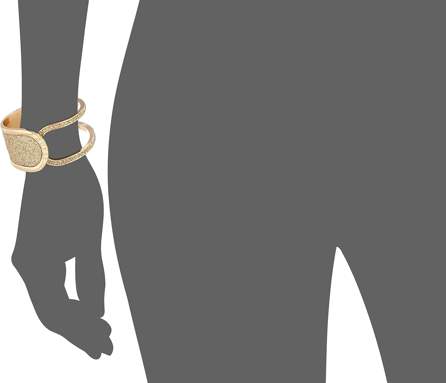 دستبند النگویی لولایی GUESS با سنگ و اکلیل، سایز آزاد، کریستال، سایز آزاد، کریستال، کریستال