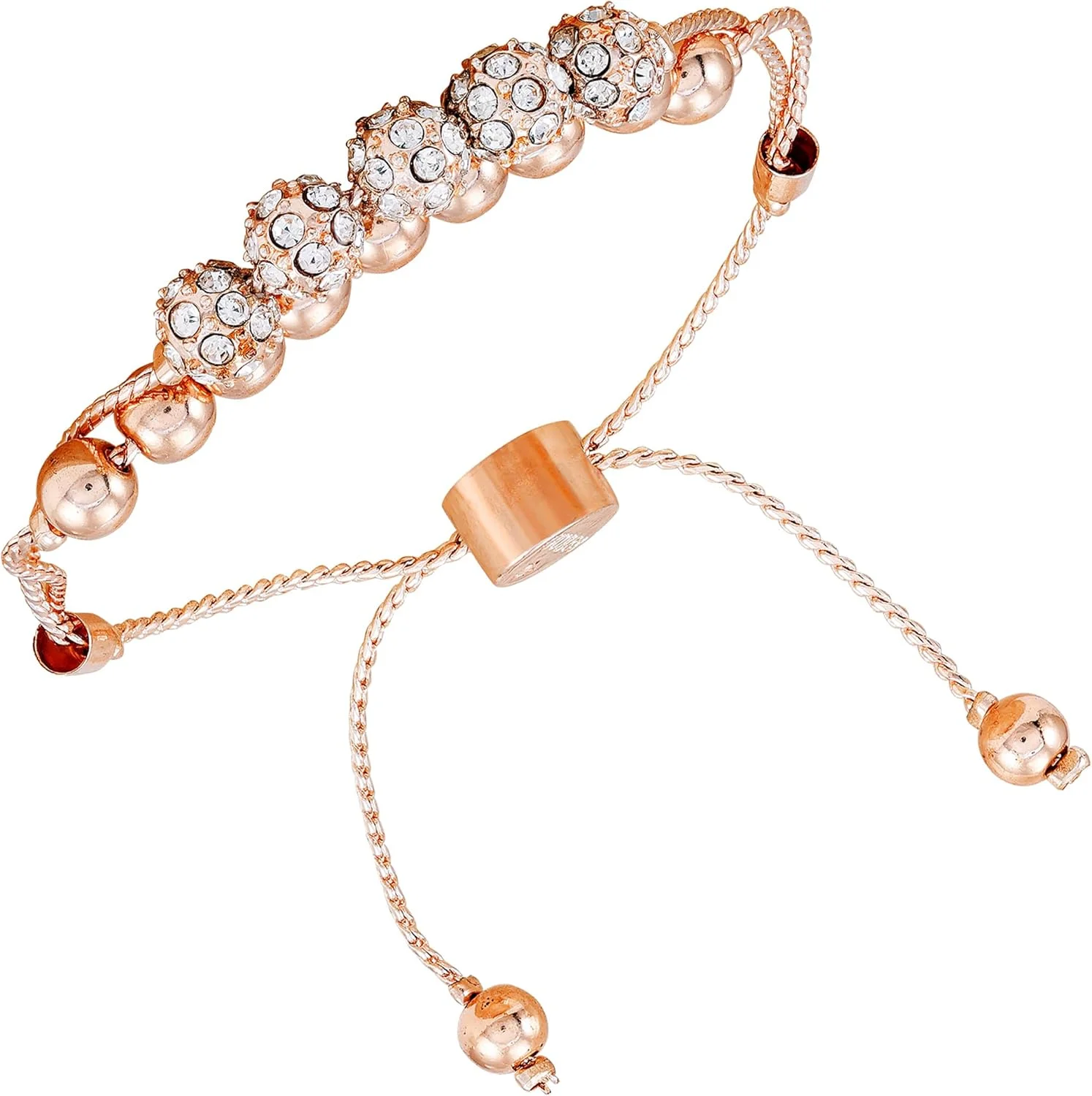 دستبند کشویی زنانه GUESS با مهره های گرد دوتایی و گوی آتشین دستبند کشویی زنانه GUESS با مهره های گرد دوتایی و گوی آتشین