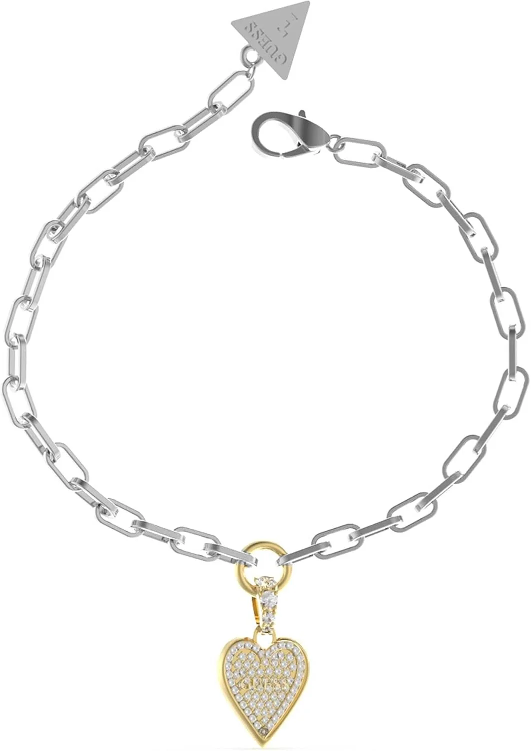 دستبند قلب زنانه گس مدل Love Me Tender Pave، نقره ای/طلایی