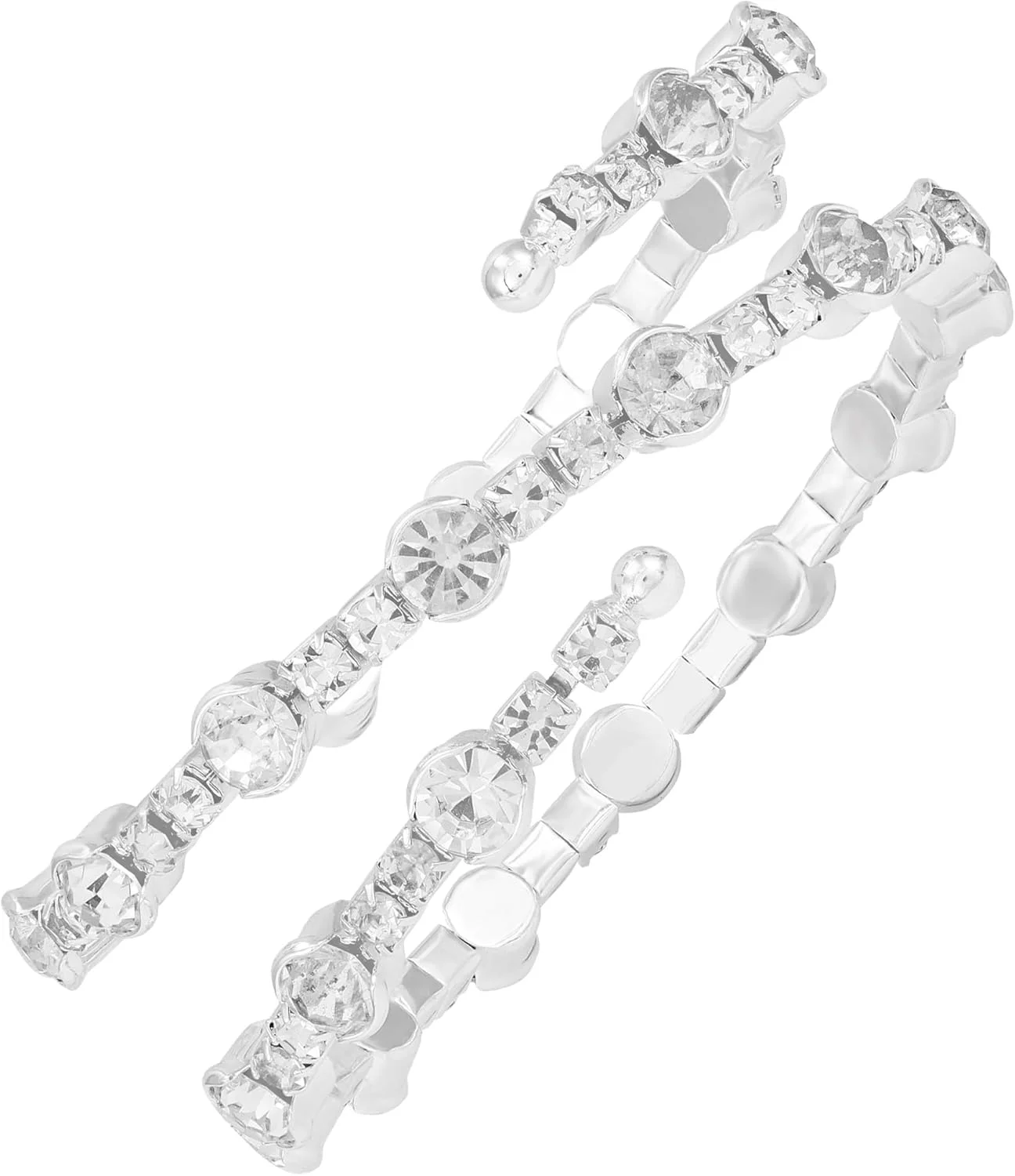 دستبند کویل نقره ای رنگ GUESS با سنگ های کریستالی