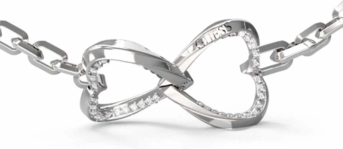 دستبند زنانه گس Mon Amour Two Hearts JUBB04618JWRHS