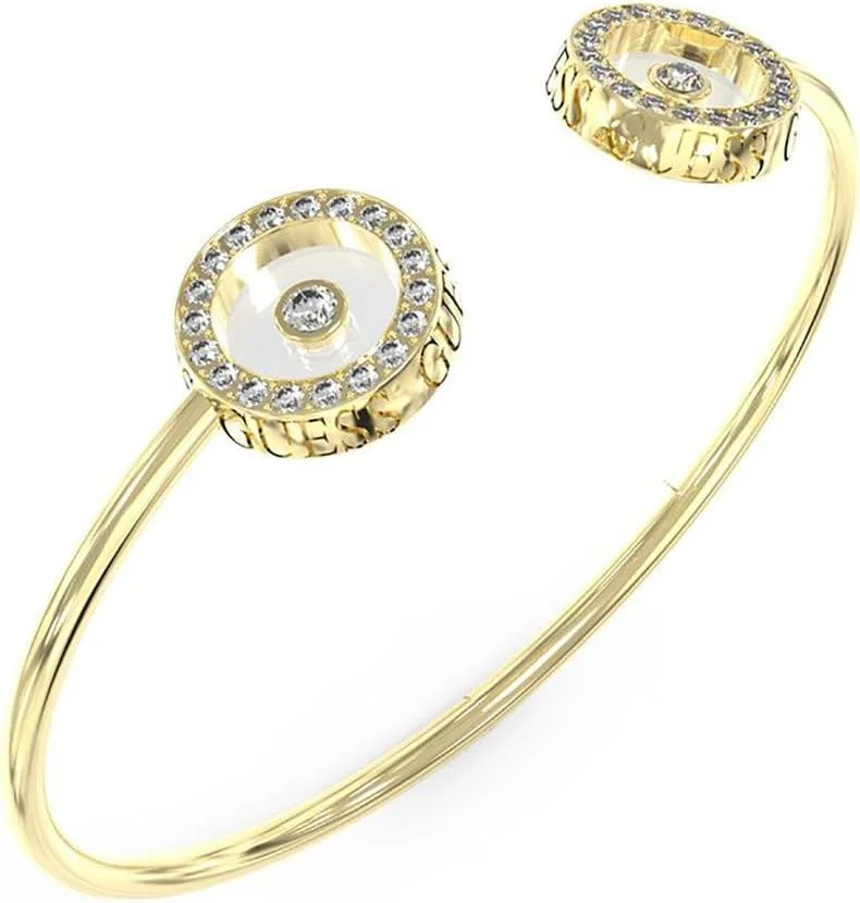 دستبند النگویی انعطاف پذیر دایره ای نگین دار زنانه گس طلایی ژوئن 2023