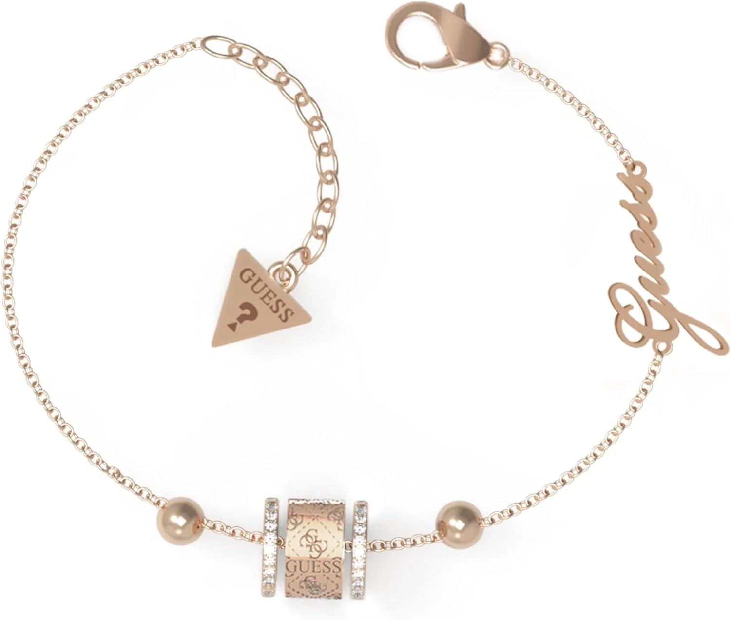 دستبند زنانه گس مدل 4G Double Sides Crys Band، رزگلد