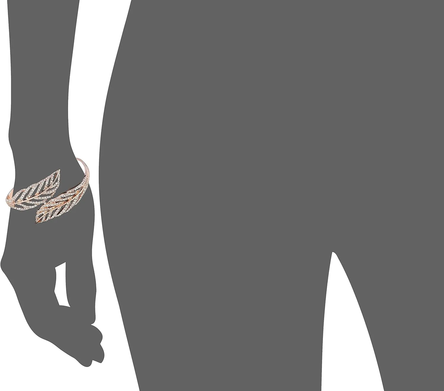 دستبند النگویی لولایی با طرح پر کریستالی گس