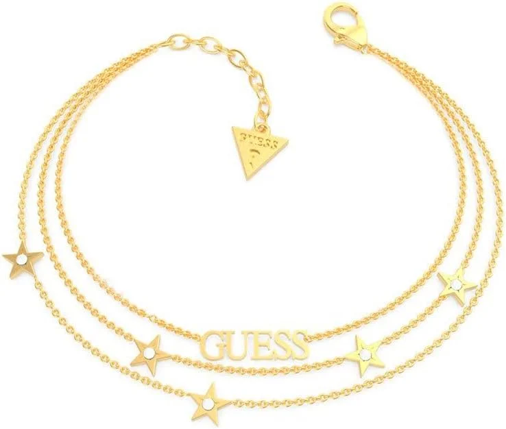 دستبند چند زنجیره ای با لوگو و ستاره های گس