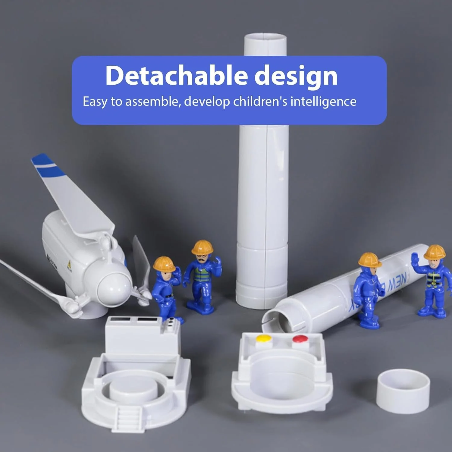 اسباب بازی توربین بادی، یک مجموعه مدل توربین بادی چرخشی مینیاتوری 42 سانتی متری قابل حمل برای کودکان، کیت ژنراتور توربین بادی