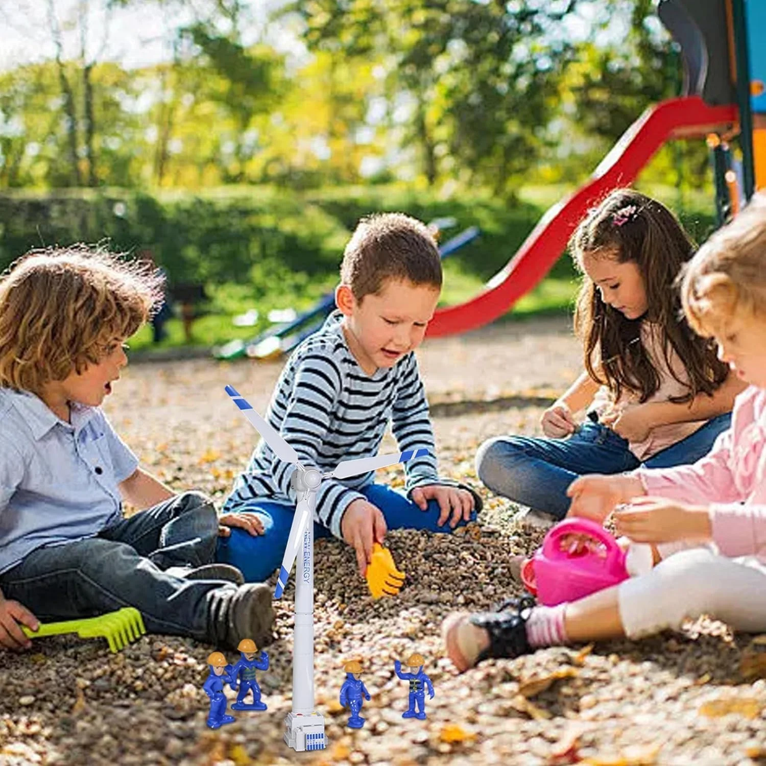 اسباب بازی توربین بادی، یک مجموعه مدل توربین بادی چرخشی مینیاتوری 42 سانتی متری قابل حمل برای کودکان، کیت ژنراتور توربین بادی