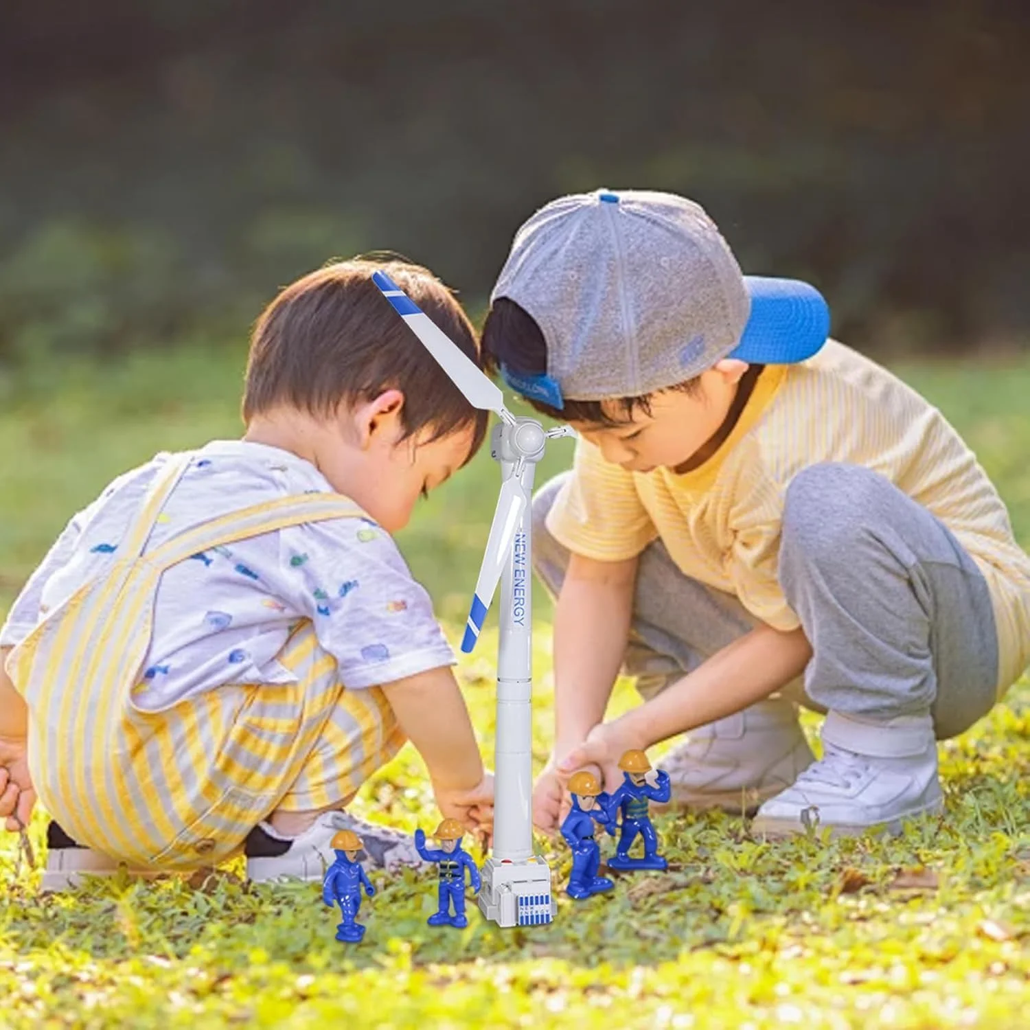 اسباب بازی توربین بادی، یک مجموعه مدل توربین بادی چرخشی مینیاتوری 42 سانتی متری قابل حمل برای کودکان، کیت ژنراتور توربین بادی