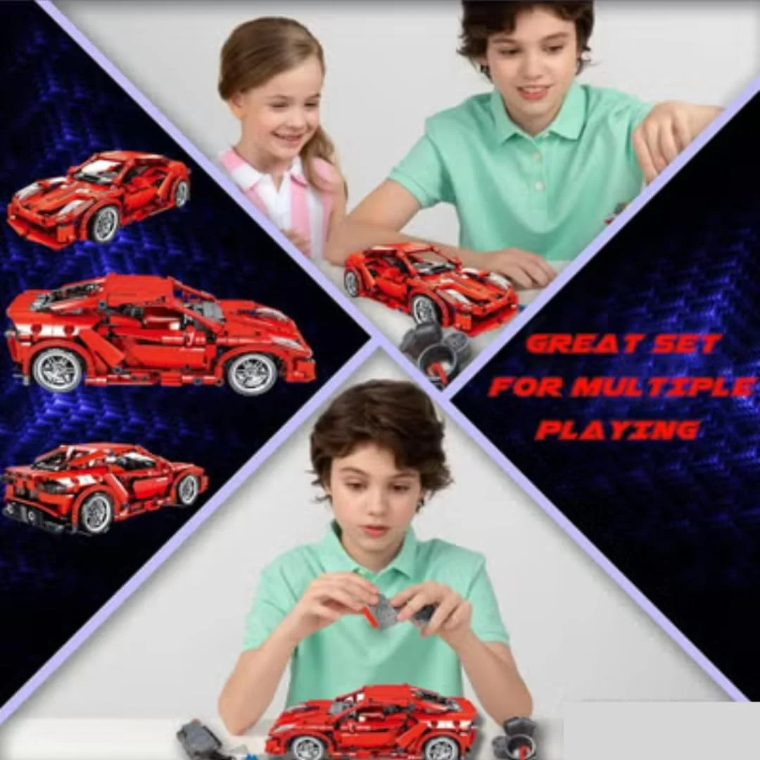 مدل ترنسفورمر ماشین مسابقه ای، بلوک های ساختنی، مجموعه آجرهای ساختنی، مدل سه بعدی، اسباب بازی آموزشی و مهندسی، هدیه عید برای پسران