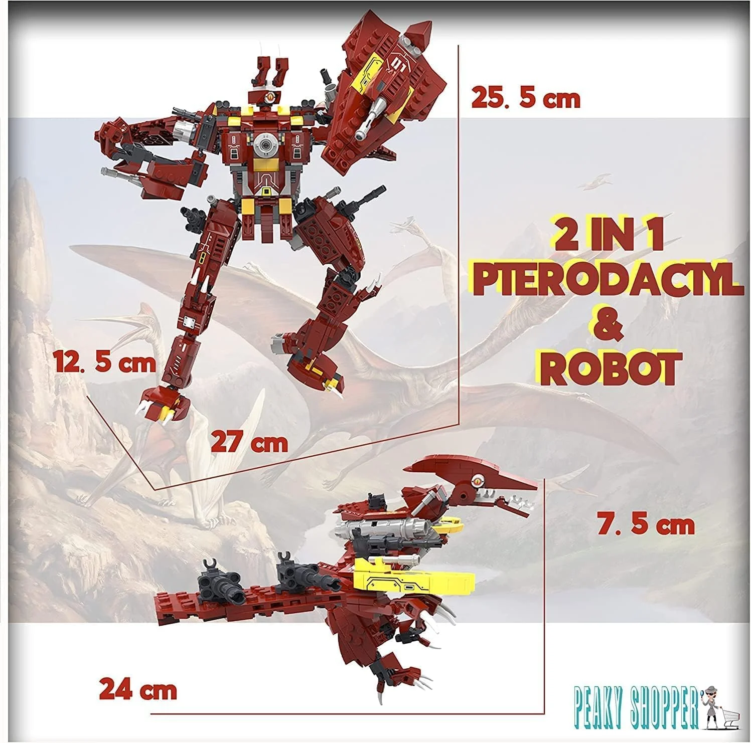 مجموعه بلوک های ساختمانی مدل تبدیل شونده، اسباب بازی های دایناسوری تبدیل شونده برای پسران، کیت های ساخت سه بعدی، اسباب بازی های آموزشی ساخت و ساز، هدیه عید برای پسر مجموعه بلوک های ساختمانی مدل تبدیل شونده، اسباب بازی های دایناسوری تبدیل شونده برای پسران، کیت های ساخت سه بعدی، اسباب بازی های آموزشی ساخت و ساز، هدیه عید برای پسر