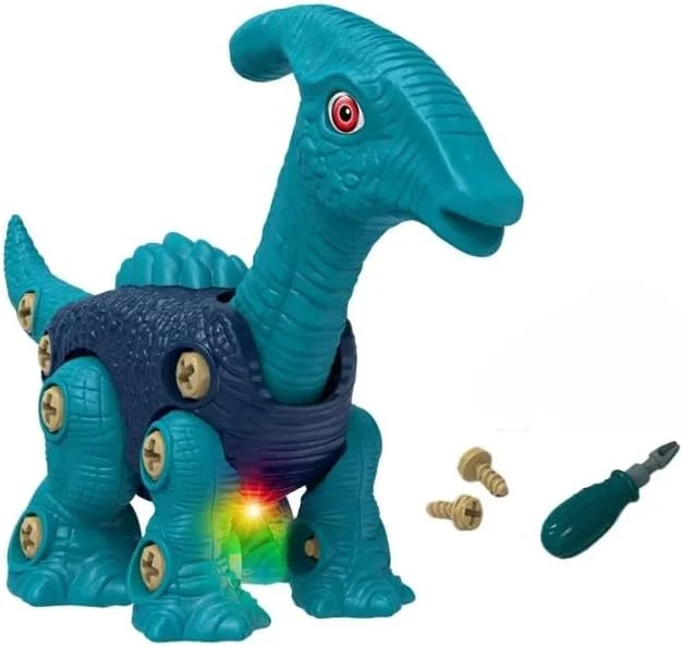 مدل دایناسور باتری خور TOY GARDEN | اسباب بازی ساختنی پلاستیکی مونتاژ و جداسازی با پیچ گوشتی کوچک | کیت ساخت آموزشی برای کودکان 6 سال به بالا