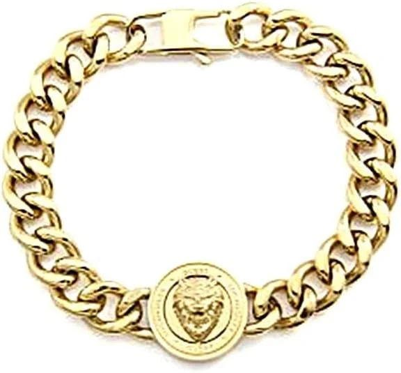 دستبند مردانه گس مدل شیر شاه JUMB01314JWYGS استیل طلایی 21 سانتی متر با سر شیر در مرکز مدل: JUMB01314JWYGS، استیل دستبند مردانه گس مدل شیر شاه JUMB01314JWYGS استیل طلایی 21 سانتی متر با سر شیر در مرکز مدل: JUMB01314JWYGS، استیل