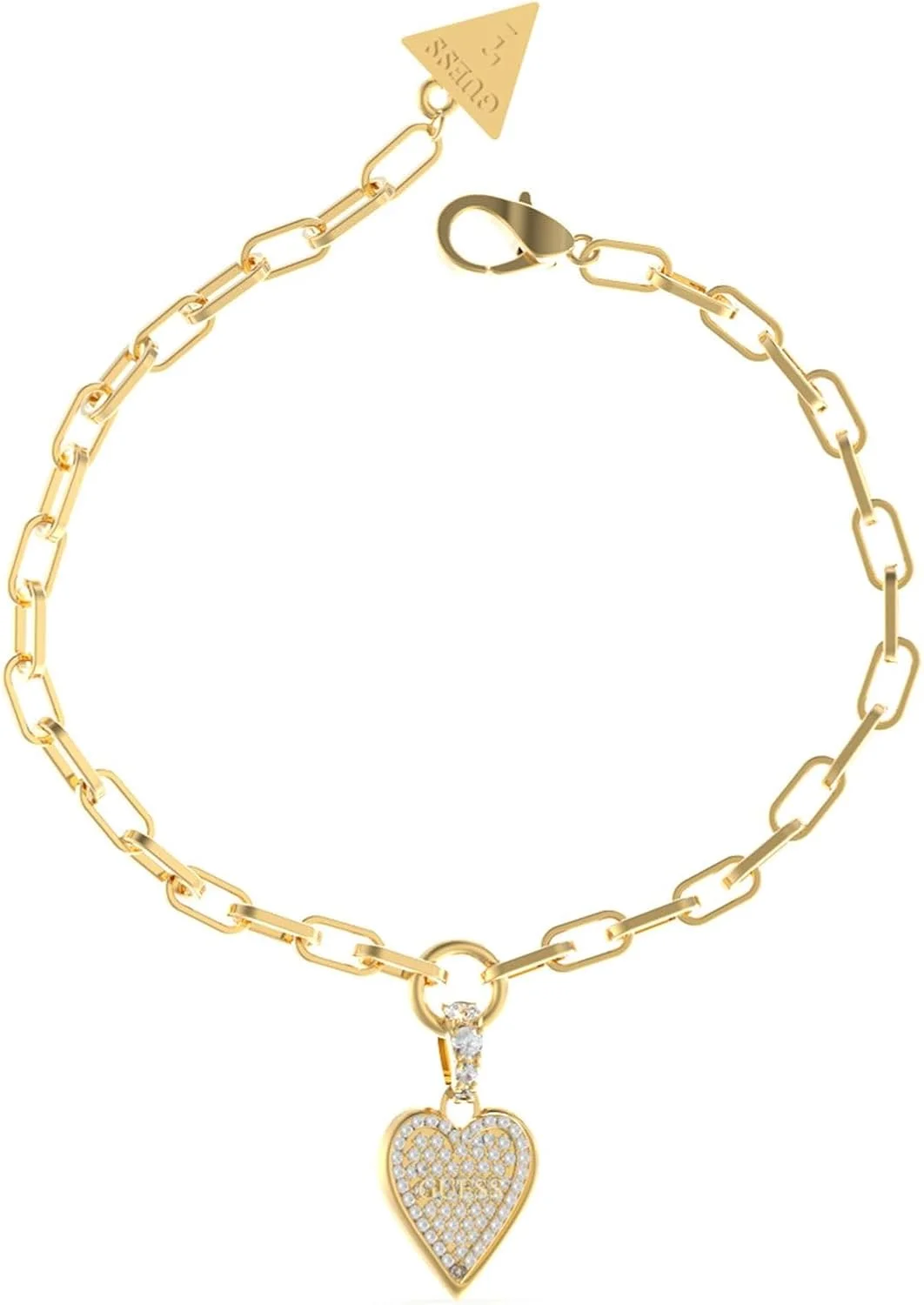 دستبند زنانه گس مدل PAVE HEART PAPERLINK BR طلایی ژوئن 2023