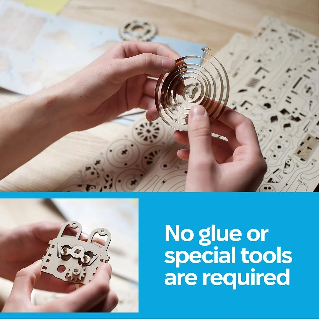 مدل ماشین قدیمی UGEARS - کیت پازل سه بعدی ماشین مسابقه ای دریفت کبرا - کیت پازل سه بعدی چوبی برای بزرگسالان و کودکان با موتور فنری قدرتمند - کیت های مدل ماشین برای ساخت تا 8 متر حرکت می کند