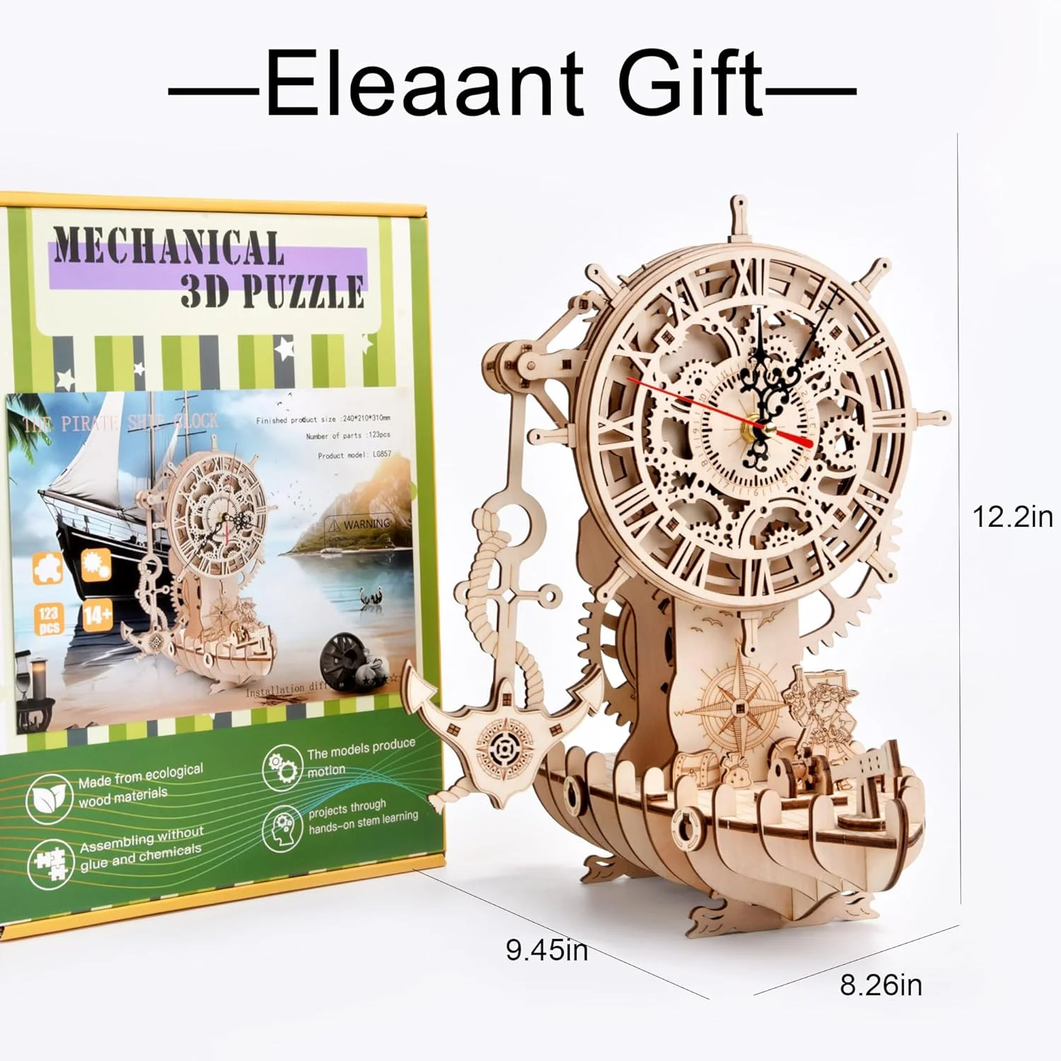 پازل سه بعدی چوبی کشتی دزدان دریایی Varbertos برای بزرگسالان، مدل های چوبی برای ساخت پازل سه بعدی DIY، کیت ساعت مکانیکی، هدیه کیت ساعت سازی برای بزرگسالان و کودکان پازل سه بعدی چوبی کشتی دزدان دریایی Varbertos برای بزرگسالان، مدل های چوبی برای ساخت پازل سه بعدی DIY، کیت ساعت مکانیکی، هدیه کیت ساعت سازی برای بزرگسالان و کودکان