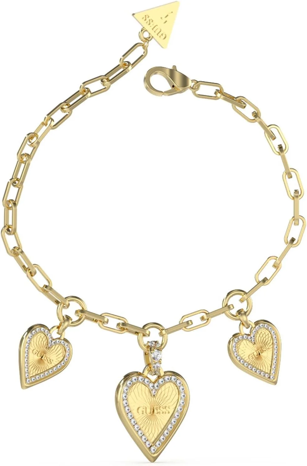 دستبند زنانه گس طرح سه قلب طلایی - ژوئن 2023