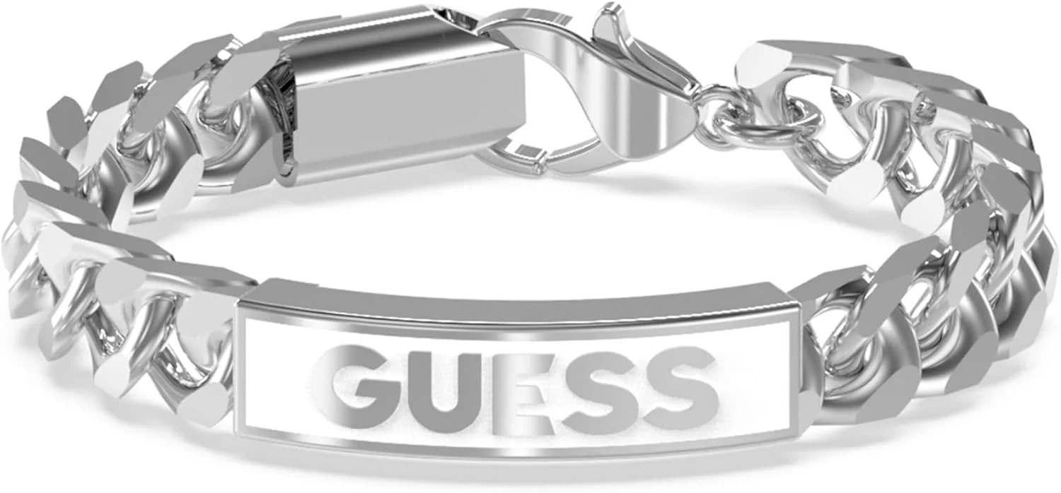 دستبند مردانه گس مدل ST-SS2023 با روکش مینای سفید 9 میلیمتری، سایز بزرگ دستبند مردانه گس مدل ST-SS2023 با روکش مینای سفید 9 میلیمتری، سایز بزرگ