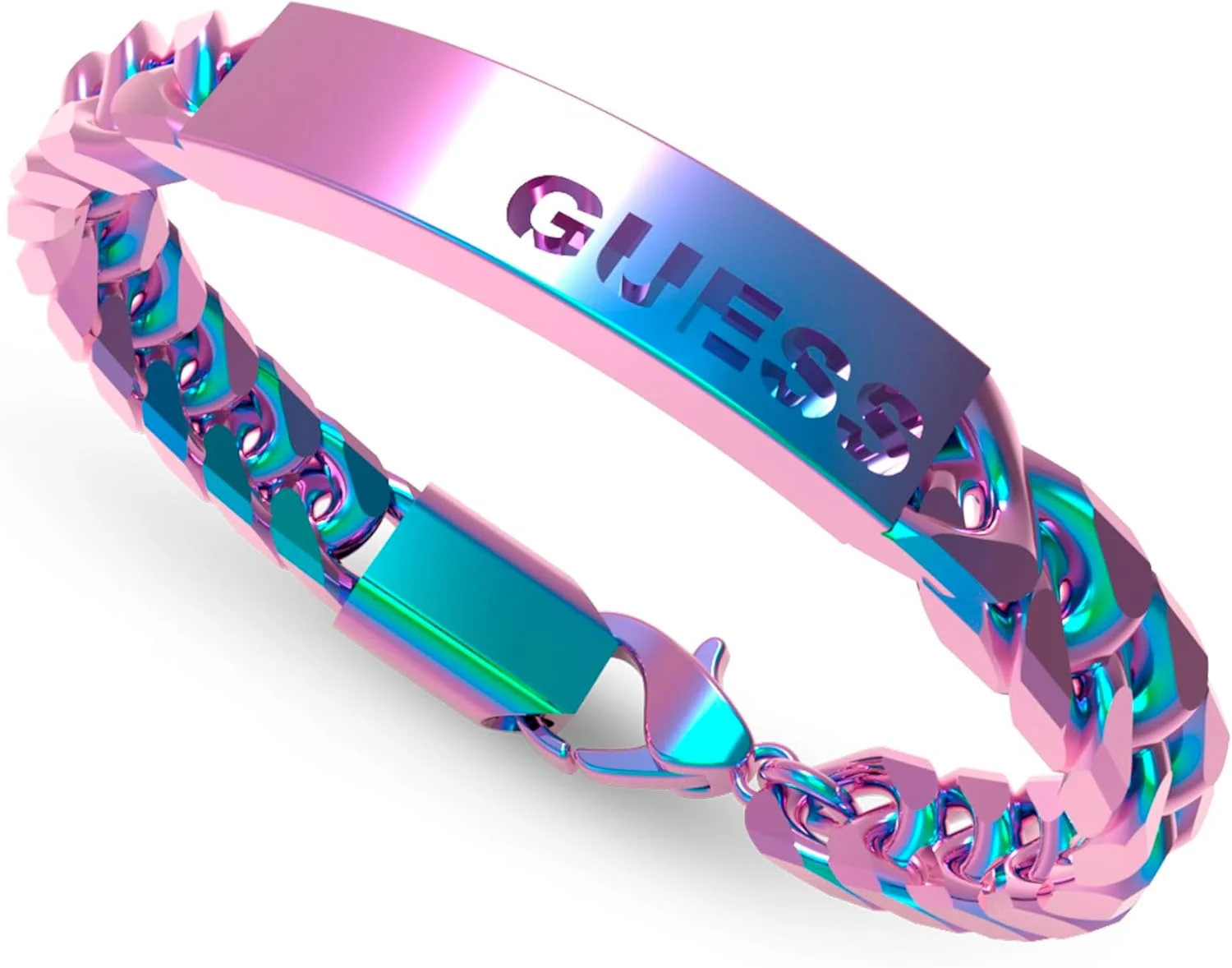 دستبند مردانه با پلاک لوگو گس مدل MC-SS2023، سایز کوچک دستبند مردانه با پلاک لوگو گس مدل MC-SS2023، سایز کوچک