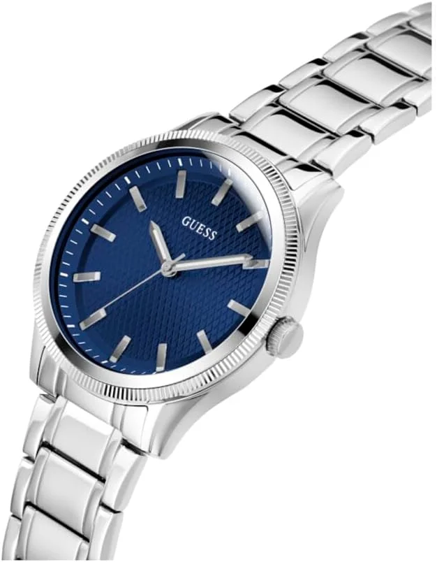 ساعت مردانه گس مدل 44 میلی‌متری - بند نقره‌ای صفحه آبی بدنه نقره‌ای