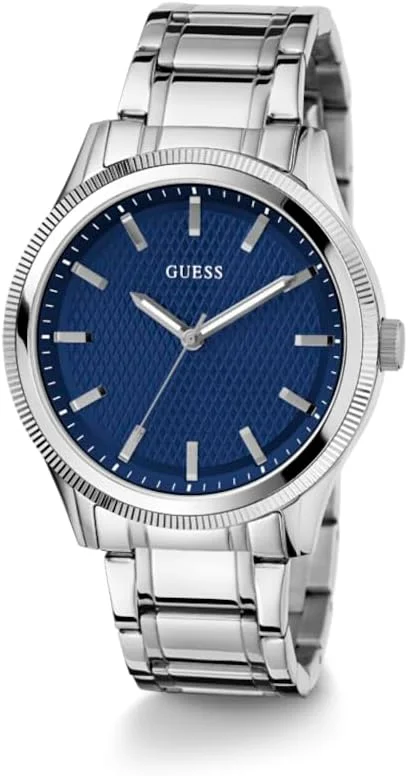 ساعت مردانه گس مدل 44 میلی‌متری - بند نقره‌ای صفحه آبی بدنه نقره‌ای