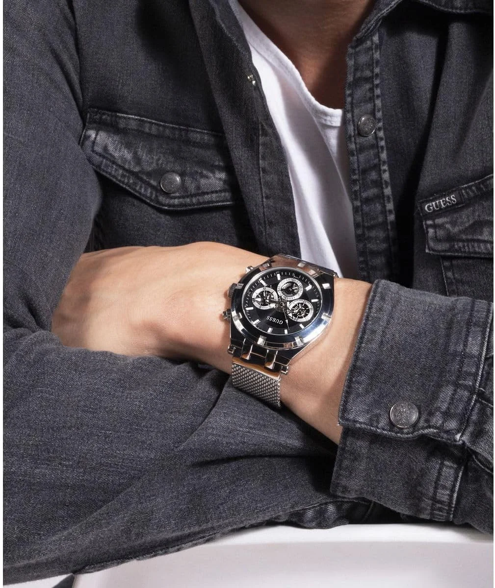 ساعت مردانه اسپرت چندکاره 44 میلی متری گس – صفحه خاکستری متالیک و آبی با قاب و دستبند استیل ضد زنگ خاکستری متالیک ساعت مردانه اسپرت چندکاره 44 میلی متری گس – صفحه خاکستری متالیک و آبی با قاب و دستبند استیل ضد زنگ خاکستری متالیک