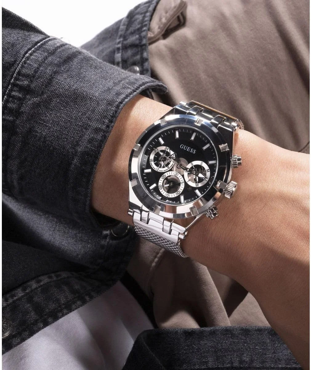 ساعت مردانه اسپرت چندکاره 44 میلی متری گس – صفحه خاکستری متالیک و آبی با قاب و دستبند استیل ضد زنگ خاکستری متالیک ساعت مردانه اسپرت چندکاره 44 میلی متری گس – صفحه خاکستری متالیک و آبی با قاب و دستبند استیل ضد زنگ خاکستری متالیک