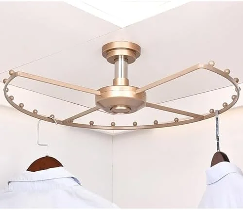 آویز گردان رختکن، رگال لباس گردان - رگال لباس گرد گوشه ای برای رختکن کمد دیواری، آویز لباس صرفه جویی در فضا، ظرفیت باربری 30 کیلوگرم (520