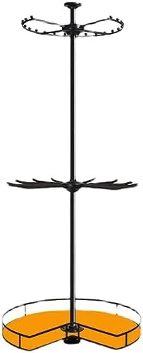 آویز گردان رختکن، ریل لباس 3 طبقه، کمد لباس، قفسه گردان گوشه، آویز لباس 360 درجه، قفسه شلوار رختکن (3 طبقه B)