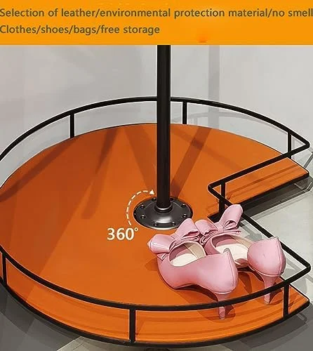 آویز گردان رختکن، ریل لباس 3 طبقه، کمد لباس، قفسه گردان گوشه، آویز لباس 360 درجه، قفسه شلوار رختکن (3 طبقه B)