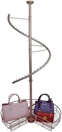 آویز چرخشی رختکن، رخت آویز چرخشی مارپیچ، رخت آویز گوشه کمد لباس به شکل S، قفسه شلوار رختکن، آویز ایستاده فلزی محکم و صرفه جویی در فضا (شامپاینی) آویز چرخشی رختکن، رخت آویز چرخشی مارپیچ، رخت آویز گوشه کمد لباس به شکل S، قفسه شلوار رختکن، آویز ایستاده فلزی محکم و صرفه جویی در فضا (شامپاینی)