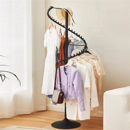 چوب لباسی گردان رختکن، رخت آویز چرخشی مارپیچ 180 سانتی متری، رخت آویز فلزی ایستاده محکم با 38 توپ، قفسه نمایش لباس چوب لباسی گردان رختکن، رخت آویز چرخشی مارپیچ 180 سانتی متری، رخت آویز فلزی ایستاده محکم با 38 توپ، قفسه نمایش لباس