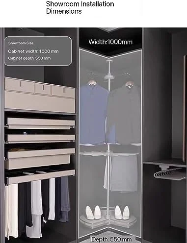 آویز گردان رختکن، میله گردان کمد، قفسه شلوار 2 طبقه برای کمد لباس، سازمان دهنده گوشه رختکن با استحکام بالا (نارنجی 165)