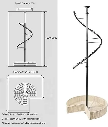 رخت آویز گردان کمد لباس، رخت آویز 360 درجه گردان کمد لباس، ریل لباس گوشه ای چند منظوره، قفسه شلوار گوشه ای، با قابلیت تنظیم ارتفاع (طلایی H183)