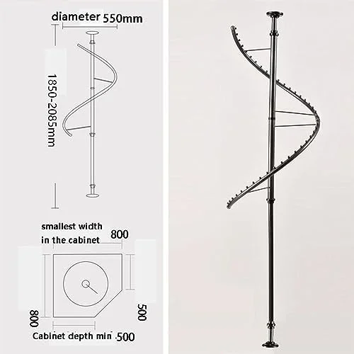 آویز گردان رختکن، آویز گردان 360 درجه گوشه کمد لباس، قفسه شلوار تلسکوپی لباس (مشکی H183)