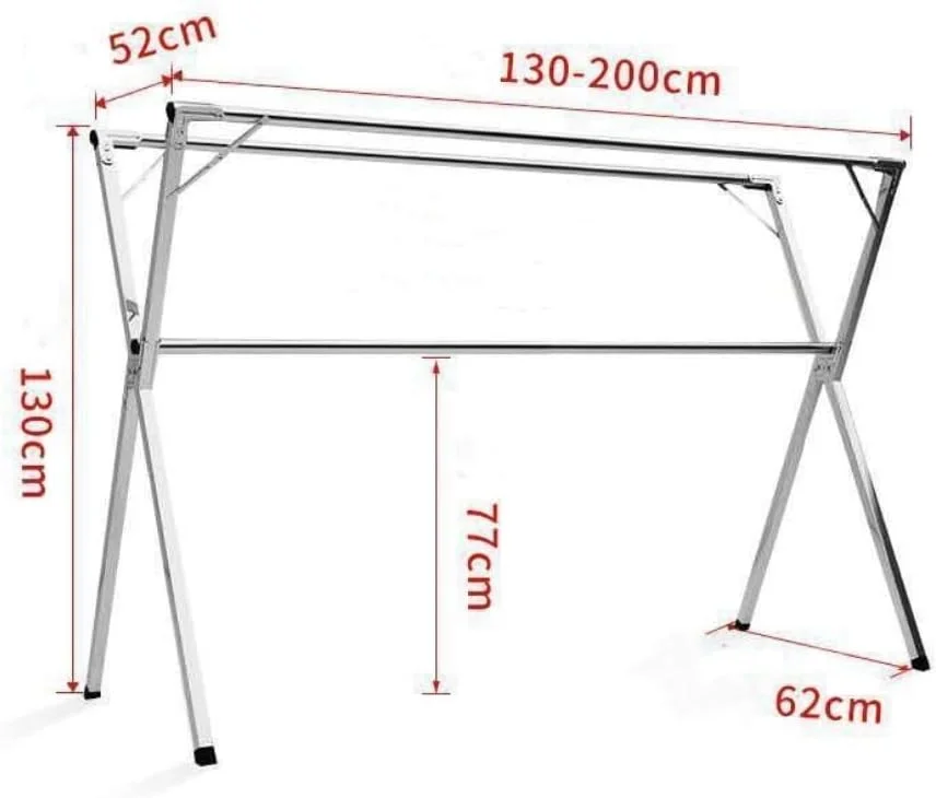 رخت آویز تاشو استیل ضد زنگ سنگین، مناسب فضای داخلی و خارجی (سه میله)