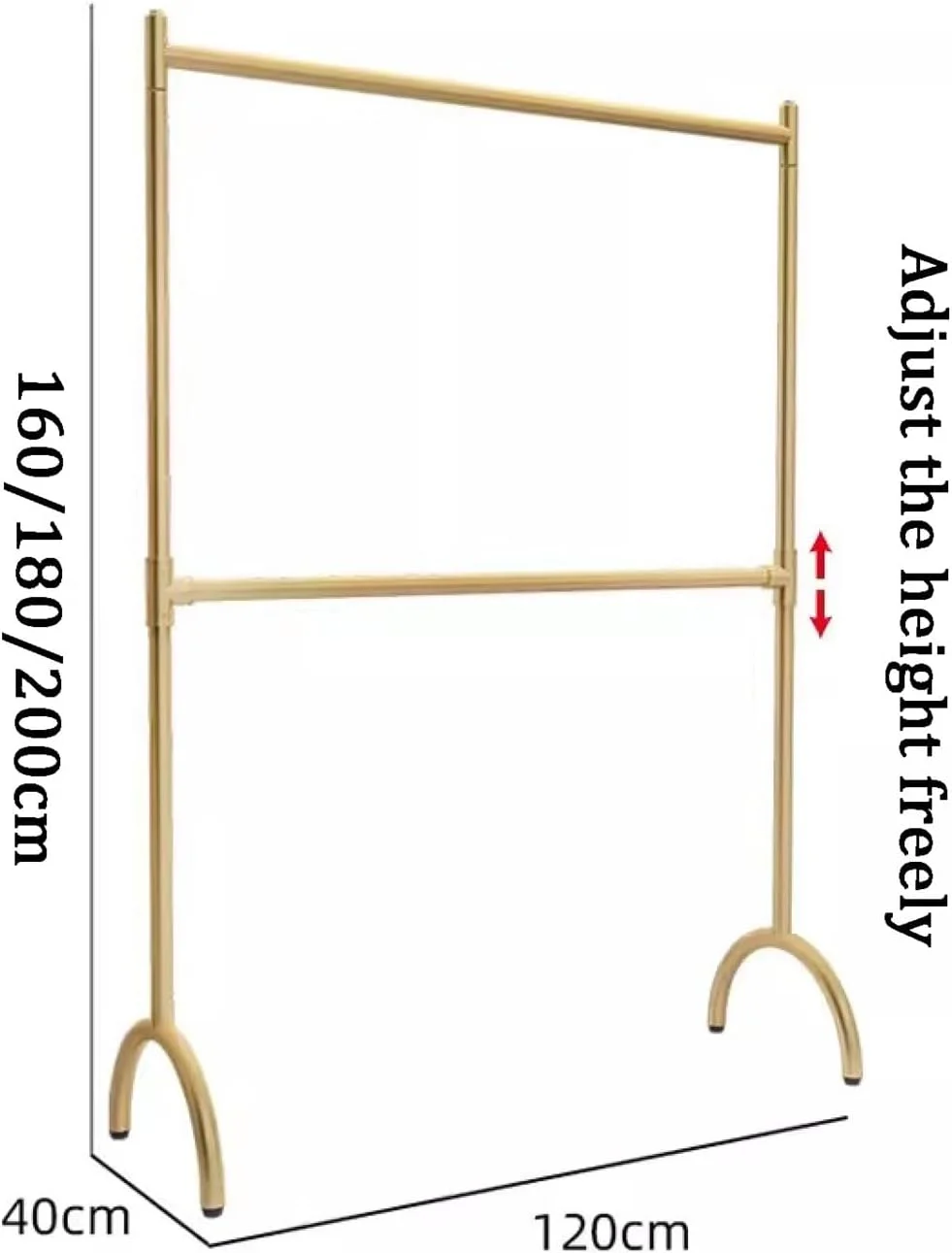 ریل لباس، رگال لباس فلزی، رگال لباس قابل حمل، سازمان دهنده رگال لباس فلزی، استند نمایشگاهی فروشگاه لباس بوتیک، ریل لباس اتاق خواب و اتاق نشیمن (سایز: 120x200 سانتی متر)