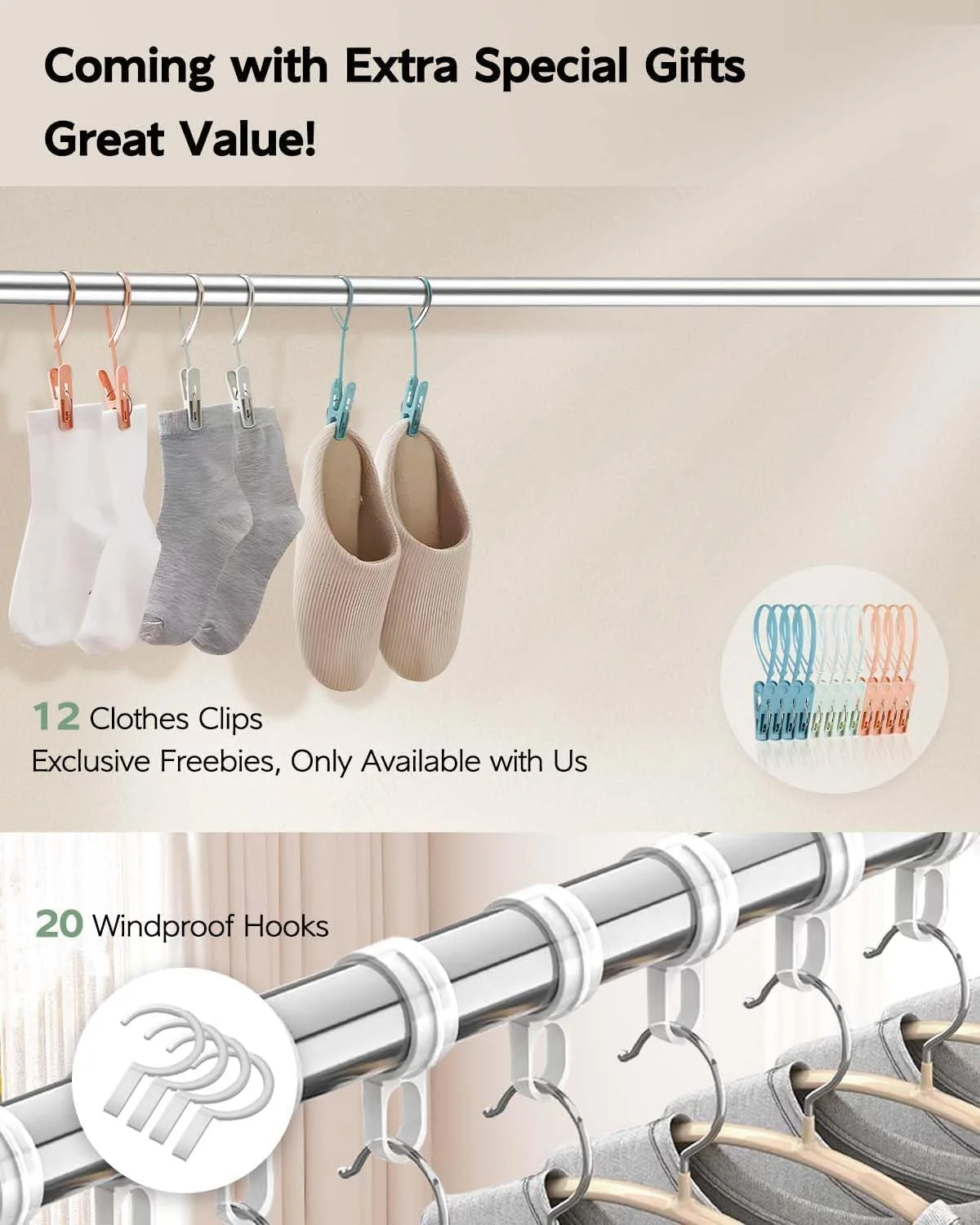 رخت آویز تاشو استیل ضد زنگ سنگین، مناسب فضای داخلی و خارجی (سه میله)