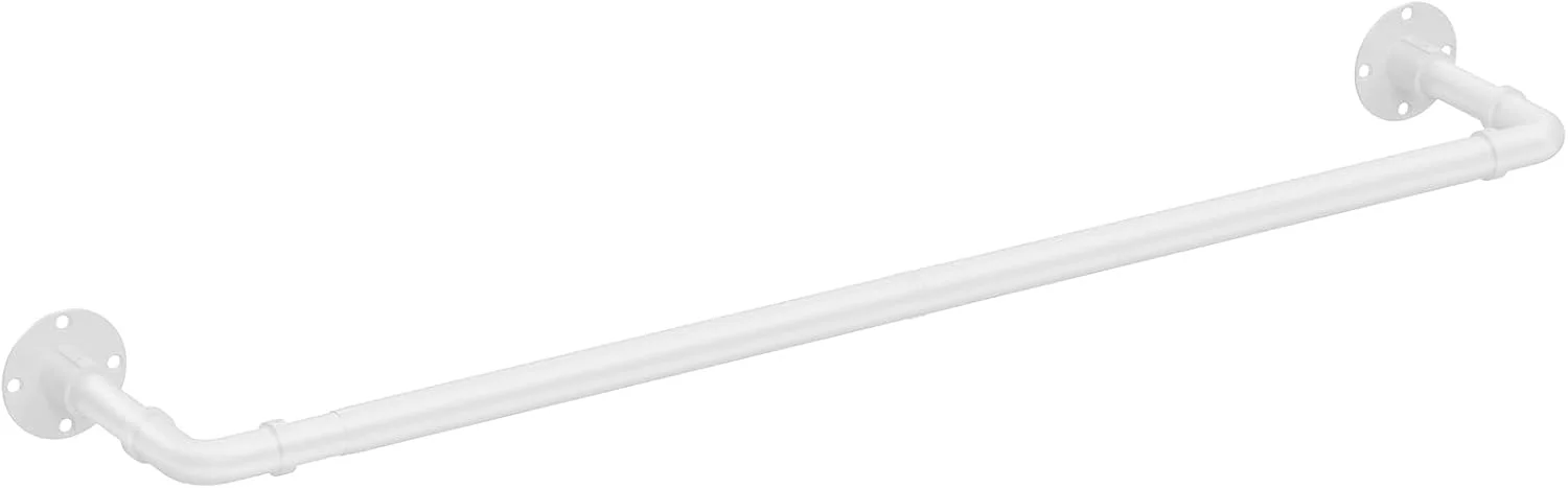 ریل لباس دیواری سفید مات 120 سانتی متر ریل لباس دیواری سفید مات 120 سانتی متر