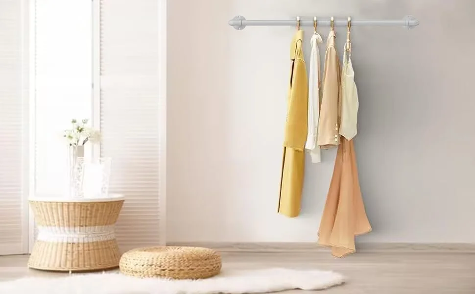 ریل لباس دیواری سفید مات 120 سانتی متر