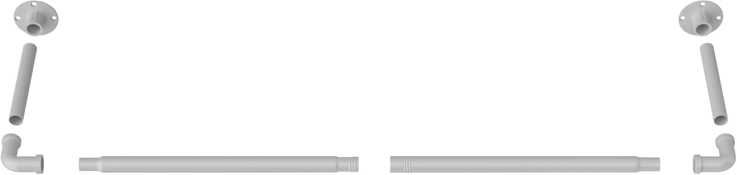 ریل لباس دیواری سفید مات 120 سانتی متر