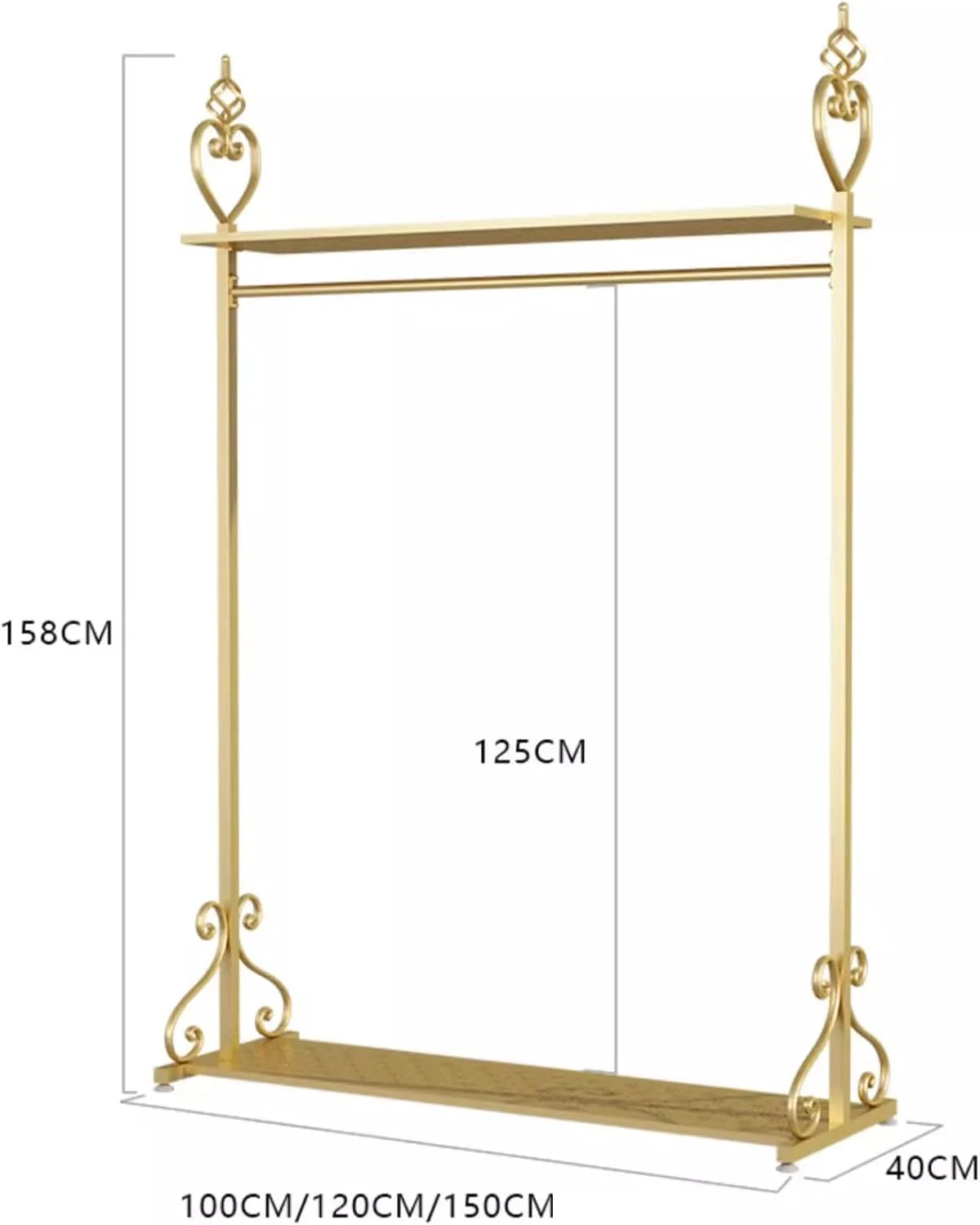 رگال لباس مدرن نوردیک مناسب اتاق خواب و بوتیک، سازمان دهنده آویز قابل حمل با 2 طبقه قفسه، ریل لباس صرفه جویی در فضا، رگال فلزی سنگین (100X40X158) رگال لباس مدرن نوردیک مناسب اتاق خواب و بوتیک، سازمان دهنده آویز قابل حمل با 2 طبقه قفسه، ریل لباس صرفه جویی در فضا، رگال فلزی سنگین (100X40X158)
